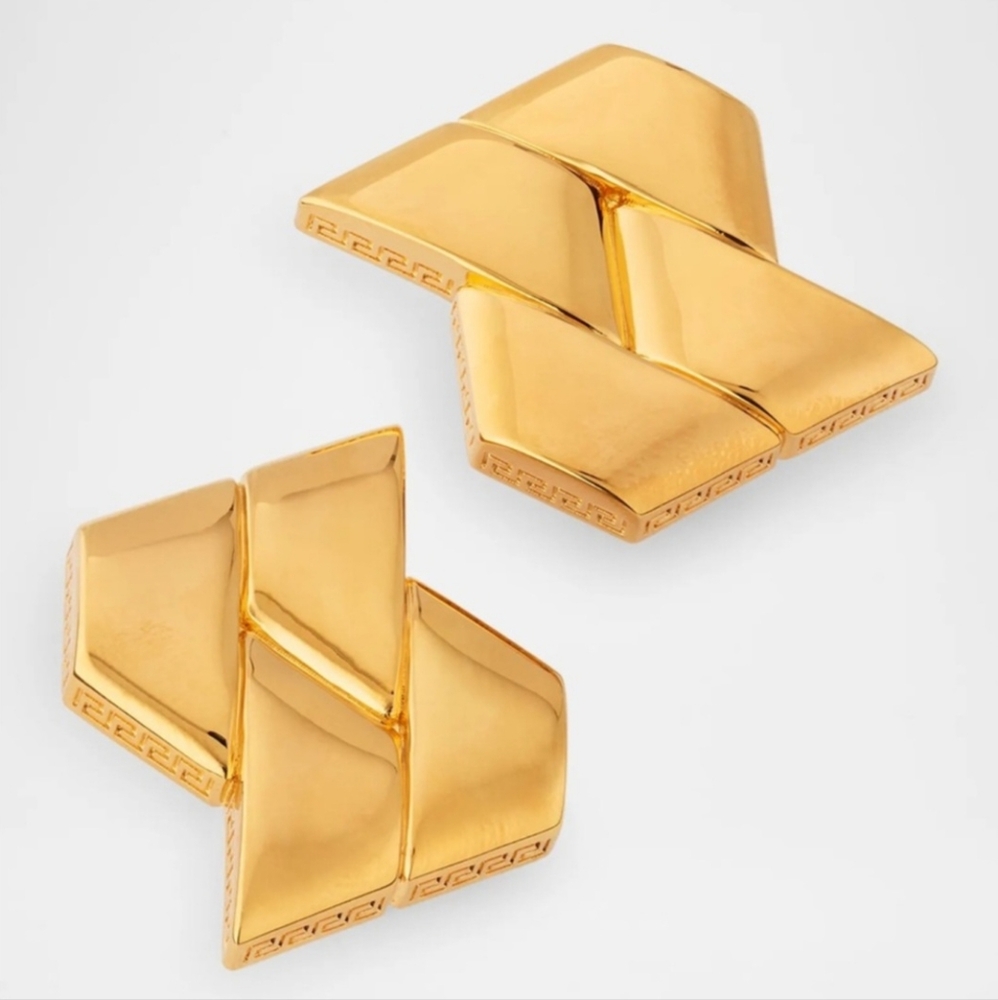 Versace Gold Geometric Earrings